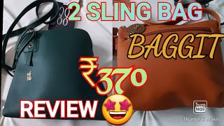 AJIOHAUL🔥BAGGIT SLING BAG 2 BAGS ₹370 REVIEW HAULQUALITY 😍LINK IN DISCRIBTION [upl. by Ramedlav432]