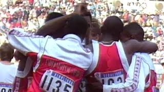 USA Share The 4x400m Relay World Record  Seoul 1988 Olympics [upl. by Eniamej]