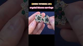 DIY crystal bicone beads earrings diy handmade tutorial craft jewellery beads jiu beading [upl. by Gordan]