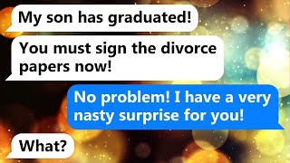 My snobbish CEO husband divorced me after our son graduated but I had a nasty surprise for him [upl. by Eenwat928]