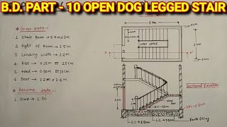 BD Part10 DogLegged StaircasePlan amp Sectional Elevation For Deploma 2nd Year Students [upl. by Ainehs481]