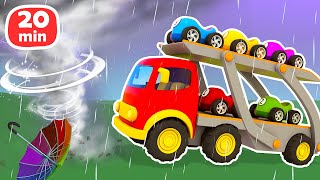 Helper Cars full episodes  Car cartoons for kids  Learn colors amp animals for kids with trucks [upl. by Acira557]