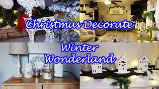 WINTER WONDERLAND CHRISTMAS DECORATE 2024 PART ONE  LIVING ROOM CHRISTMAS DECORATE WITH ME [upl. by Aihcropal611]