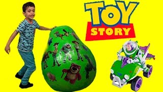 Toy Story GIANT Surprise Egg Opening Unboxing Buzz Lightyear amp Woody Toys  Kiddyzuzaa [upl. by Airyk]