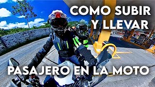 Como SUBIR y LLEVAR PASAJERO en MOTO sin peligro [upl. by Whiting]