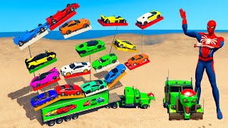 GTA 5 Trevor Work MOD Loading Sport amp Super Cars  Bugati BMW Lamborghini Into Big Truck [upl. by Nihahs]