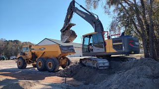 Undercutting The New Road And Parking Area To Put Stone [upl. by Drobman996]