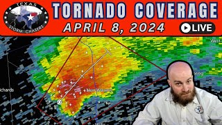 April 8 2024 LIVE Texas TornadoSevere Weather Coverage 1 [upl. by Aicined]