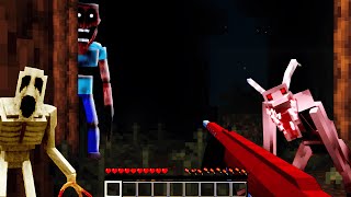 CAÇAMOS O THE MIMICER E O GOATMAN NO MINECRAFT com armas [upl. by Hedve770]