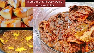 Aam Ka Achar  Traditional way of making Mango Pickle at home [upl. by Nhepets]