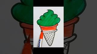 Satisfying  icecream  Drawing 🍉🌈🍉 coloring ytshorts satisfying creative [upl. by Rae]