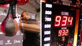 HEAVYWEIGHT BEAST HOSEA STEWART SMASHES PUNCH MACHINE RECORD  FEATURING TY MITCHELL [upl. by Noorah]