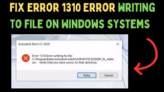 How to Fix Error 1310 Error writing to file on Windows systems in Windows 11 [upl. by Tihor]