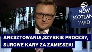 4000 policjantów w gotowości Protesty w Anglii po ataku nożownika i ryzyko dalszych zamieszekTVN24 [upl. by Inaej]