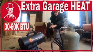 Propane Heater Extra Heat for Garage or Shop Set Up and Review Pros and Cons of Mr Heater [upl. by Odlanier389]