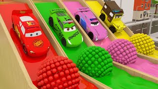 Learn Colors with Cars Mcqueen Mack Truck and Street Vehicles  Lightning Mcqueen Cartoon for KIDS [upl. by Aley]