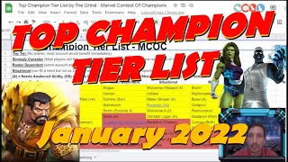 January 2022 Top Champions Tier List  Marvel Contest of Champions [upl. by Kassia579]