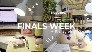 Finals Week Study Vlog ☕  pulling an allnighter cramming sharing study tips [upl. by Annaiv]