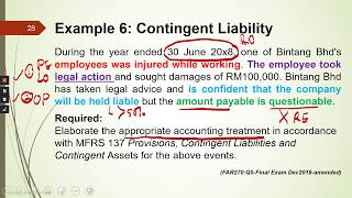 MFRS 137 IAS 37 PROVISIONS CONTINGENT LIABILITIES amp CONTINGENT ASSETS FAR270  LECTURE  PART 2 [upl. by Nnayr]