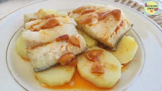 BACALAO con Patatas o Bacalao a la Gallega Más fácil IMPOSIBLE recetasdesemanasanta [upl. by Anitahs]