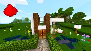 THE SMALLEST REDSTONE HOUSE IN MCPE [upl. by Leena]