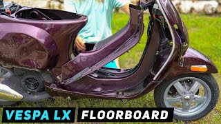 Vespa LX Floor board Removal  Installation  Mitchs Scooter Stuff [upl. by Oriaj]