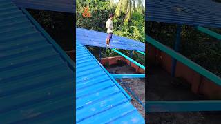 Roofing sheet shed work tin shed house design grill amp furniture PU Zinc roof installation process [upl. by Marylee]