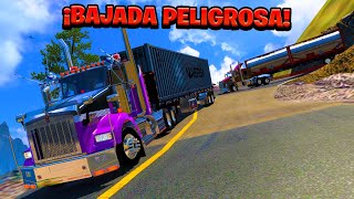 ¡EMBALADOS EN BAJADA EXTREMA CON 42 TONELADAS  American Truck Simulator [upl. by Saire59]