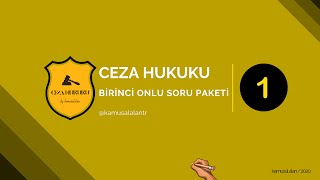 CEZA HUKUKU genel hükümler  BİRİNCİ ONLU SORU PAKETİ  SORU VE ÇÖZÜMLERİ  KAMUSAL ALAN [upl. by Romeu]