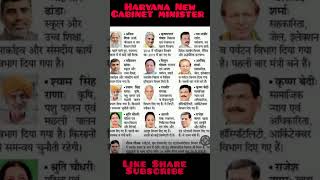 Haryana New Cabinet Minister Haryana New Cabinet Minister Portfolio New Department Allotted haryana [upl. by Lim]