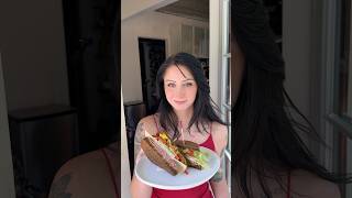 Salami on Pumpernickel Rye cooking sandwich easyrecipe [upl. by Zackariah]