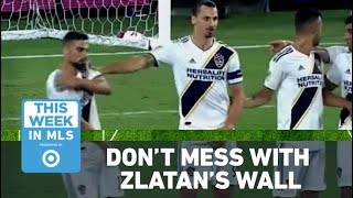 Zlatan shoves his own teammate out of the wall [upl. by Ahsinet61]