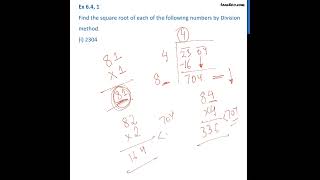 Exercise 64 Q1 class 8  How to find square root by using division method CH6  ex 64 Q1 class 8 [upl. by Erehs257]