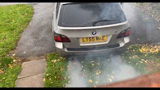 Bmw e61 535d cold start straight pipe [upl. by Syramad]