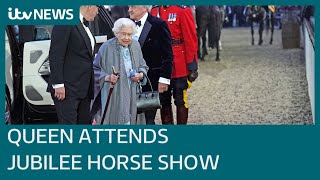 Queen receives standing ovation at Jubilee equestrian show I ITV News [upl. by Inez229]