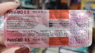 PetrilMD 05 tablet Clonazepam tablet usedoseworkside effects  Full information in hindi 👍 [upl. by Norma]