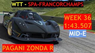 WTT Week 36 2024  Pagani Zonda R at SpaFrancorchamps [upl. by Aloibaf329]