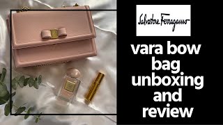 Salvatore Ferragamo Vara Bow Crossbody Bag  Unboxing  Review💕 [upl. by Rikki]