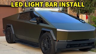 Installing Off Road LED Light Bar On My Tesla Cybertruck AWD it is Very Bright [upl. by Ashbaugh]