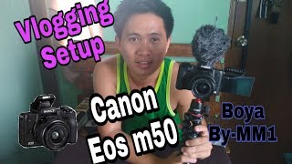 Vlogging setup for Canon Eos M50 Boya BYMM1 Joby 3K Gorillapod [upl. by Madelle]