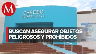 Tras fuga de reos y motín catean Cereso 3 de Ciudad Juárez en busca de objetos prohibidos [upl. by Aihsekyw554]