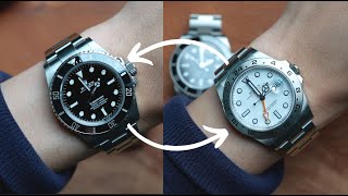 Comparison Rolex Submariner Vs Rolex Explorer II [upl. by Hakceber]