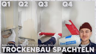 TROCKENBAU Q1Q4 spachteln einfach erklärt die BESTE ANLEITUNG die du anschauen kannst 👷🏼‍♂️ [upl. by Nirag]