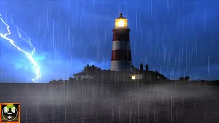 Loud Ocean Thunderstorm  Rain Thunder Lightning and Wave Sounds for Sleeping Studying Relaxing [upl. by Iniffit]