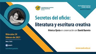 Secretos del oficio Mónica Ojeda en conversación con David Barreto [upl. by Enialedam538]