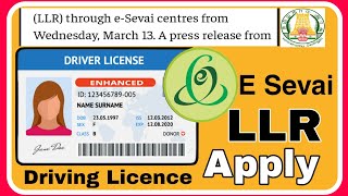 How to Apply LLR Licence E Sevai Maiyam in Tamil 🔥 Driving Licence LLR Apply Online ⚠️ [upl. by Quince]