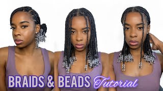 How To Knotless Braids amp Beads Tutorial  Very Detailed  PreParting Prep [upl. by Ultann]