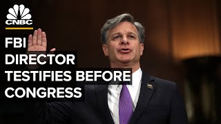 FBI Director Christopher Wray testifies before Senate committee at oversight hearing — 12523 [upl. by Nospmas]