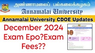 Annamalai University CDOE December 2024 Exam Fees [upl. by Mayman]