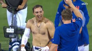 Conforto goes shirtless after Walk off win [upl. by Olifoet]